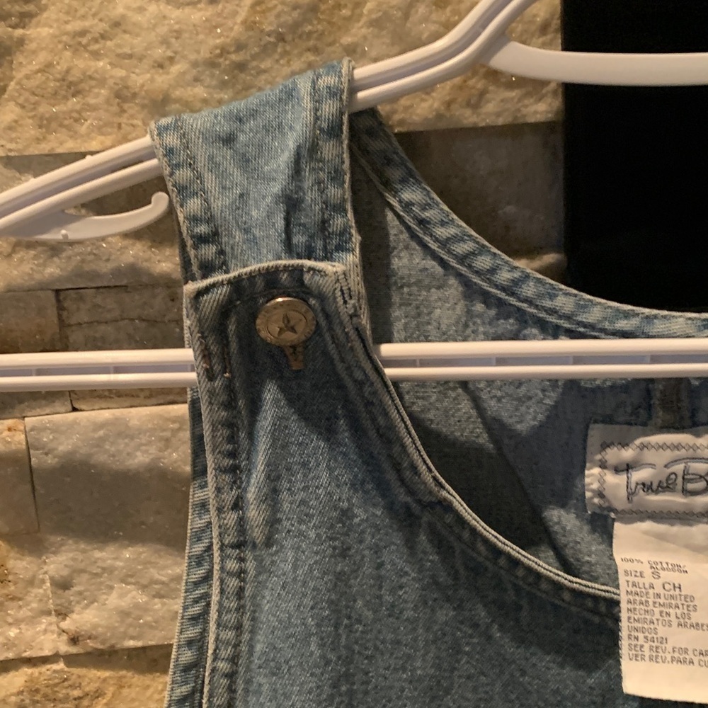 #014True Blue Denim Overall Dress - Picture 3 of 7